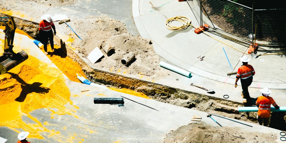 Street Construction in City